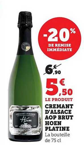 Cremant d'Alsace AOP Brut Hoen Platine