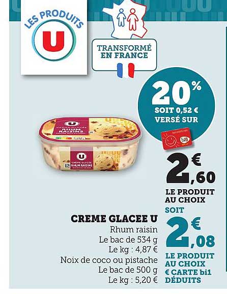 Crème Glacée U Rhum Raisin