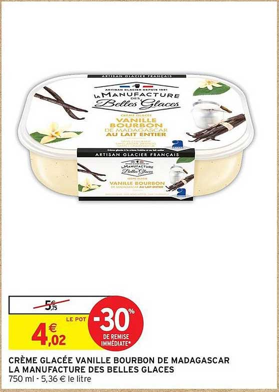 CRÈME GLACÉE VANILLE BOURBON DE MADAGASCAR LA MANUFACTURE DES BELLES GLACES