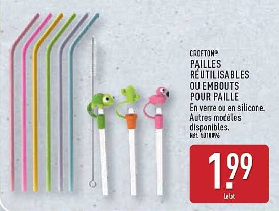 CROFTON® PAILLES RÉUTILISABLES OU EMBOUTS POUR PAILLE