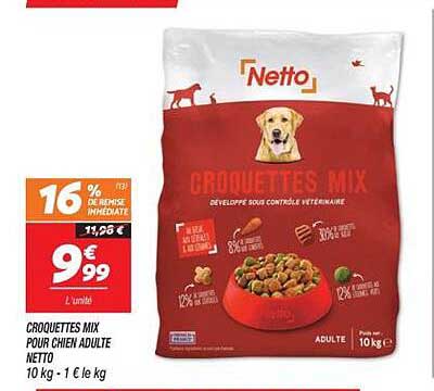 CROQUETTES MIX POUR CHIEN ADULTE NETTO