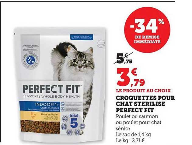 CROQUETTES POUR CHAT STÉRILISÉ PERFECT FIT