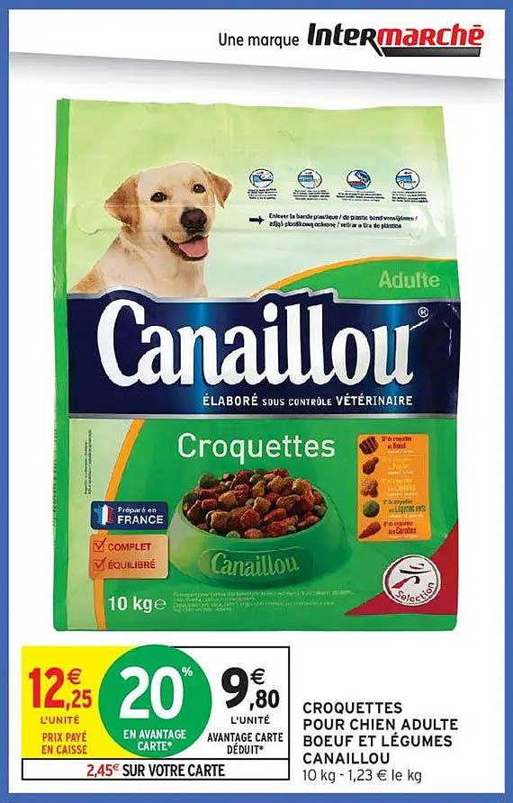 Croquettes pour chien adulte bœuf et légumes Canigou