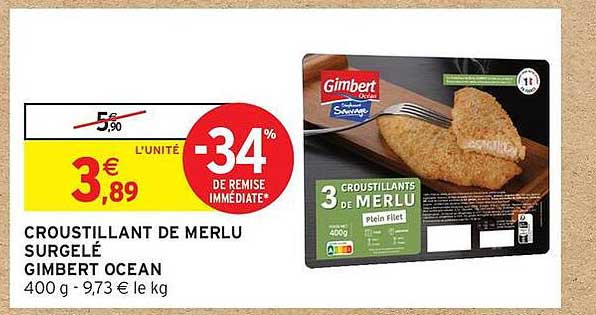 CROUSTILLANT DE MERLU SURGELÉ GIMBERT OCEAN