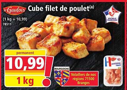 Cube filet de poulet