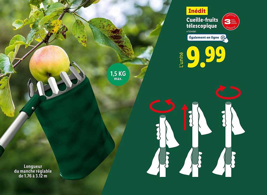 Cuillère à fruits télescopique