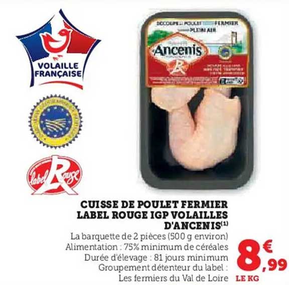 CUISSE DE POULET FERMIER LABEL ROUGE IGP VOLAILLES D'ANCENIS