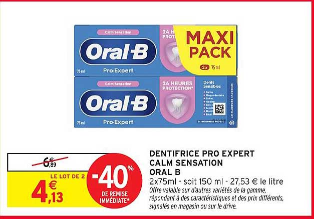 DENTIFRICE PRO EXPERT CALM SENSATION ORAL B