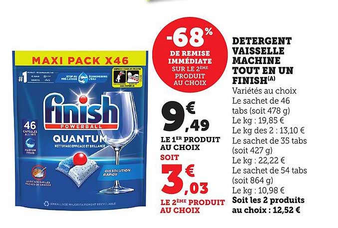 DETERGENT VAISSELLE MACHINE TOUT EN UN FINISH(A)