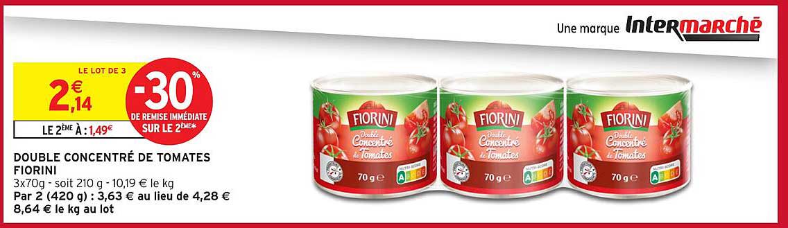 DOUBLE CONCENTRÉ DE TOMATES FIORYNI