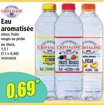 Eau aromatisée citron, fruits rouges ou pêche au choix