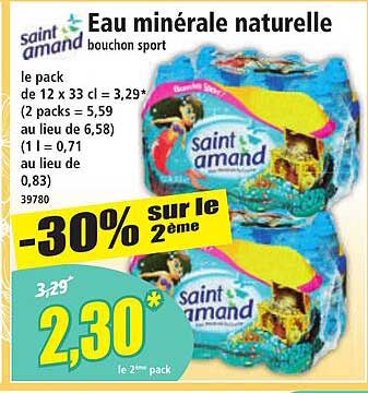 Eau minérale naturelle bouchon sport