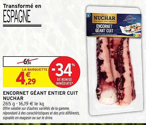 ENCORNET GÉANT ENTIER CUIT NUCHAR