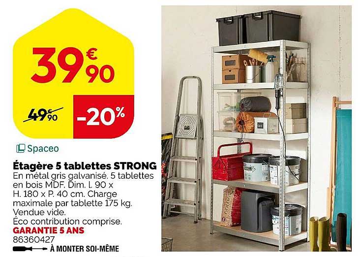 Étagère 5 tablettes STRONG