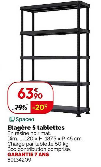 Etagère 5 tablettes