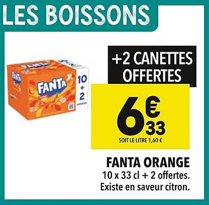 FANTA ORANGE +2 CANETTES OFFERTES