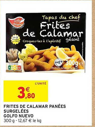 Frites de Calamar Panées Surgelées Golfo Nuevo