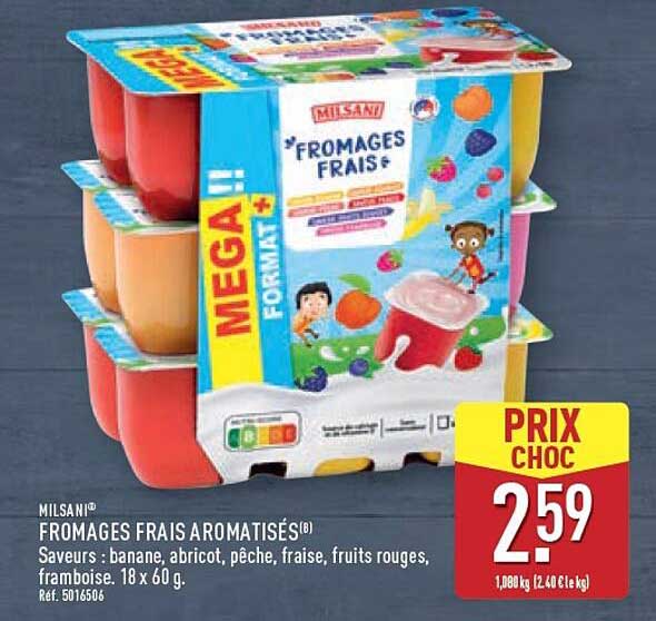 Fromages frais aromatisés 18 x 60 g