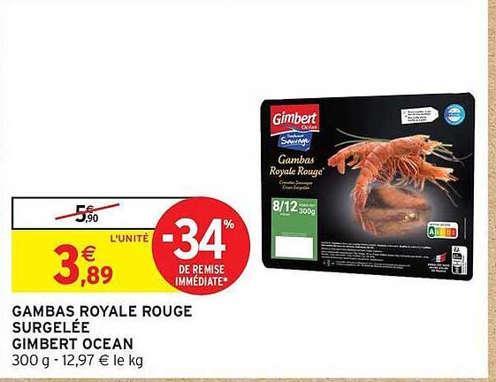 GAMBAR ROYALE ROUGE SURGELÉE GIMBERT OCEAN