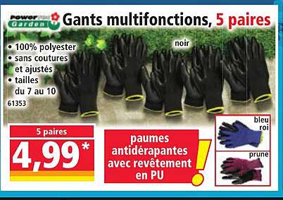 Gants multifonctions, 5 paires
