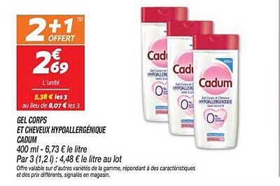 GEL CORPS ET CHEVEUX HYPOALLERGÉNIQUE CADUM