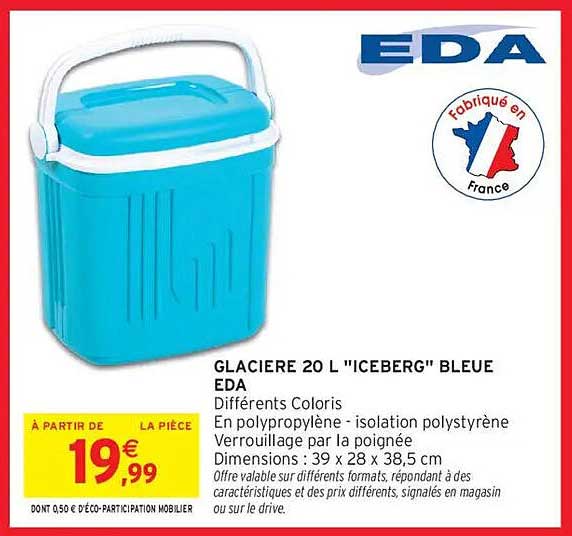 GLACIERE 20 L "ICEBERG" BLEUE EDA