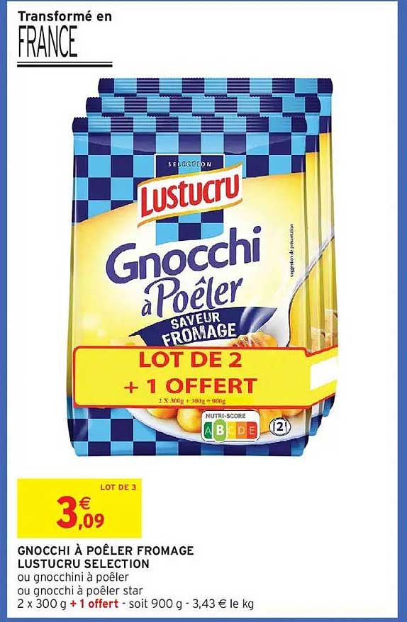GNOCCHI À POÊLER FROMAGE LUSTUCRU SELECTION