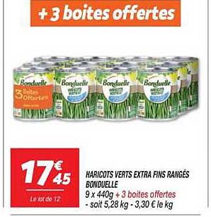 HARICOTS VERTS EXTRA FINS RANGÉS BONDUELLE