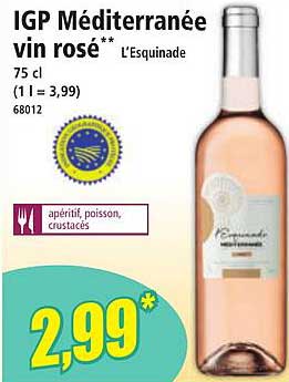 IGP Méditerranée vin rosé** L'Esquinade