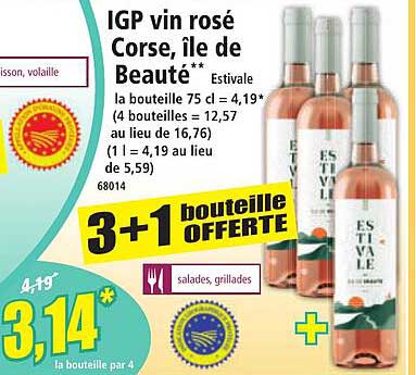 IGP vin rosé Corse, île de Beauté** Estivale