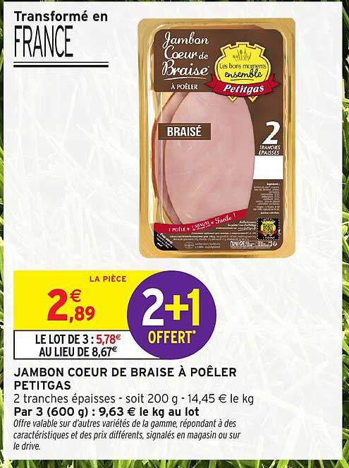 JAMBON COEUR DE BRAISE À POÊLER PETITGAS