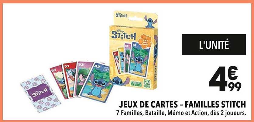 JEUX DE CARTES – FAMILLES STITCH