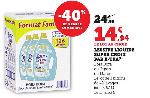 LESSIVE LIQUIDE SUPER CROIX PAR X-TRA