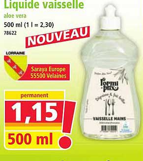 Liquide vaisselle aloe vera