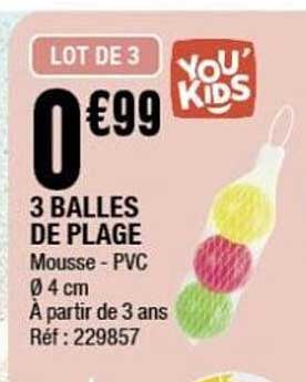 LOT DE 3 BALLES DE PLAGE