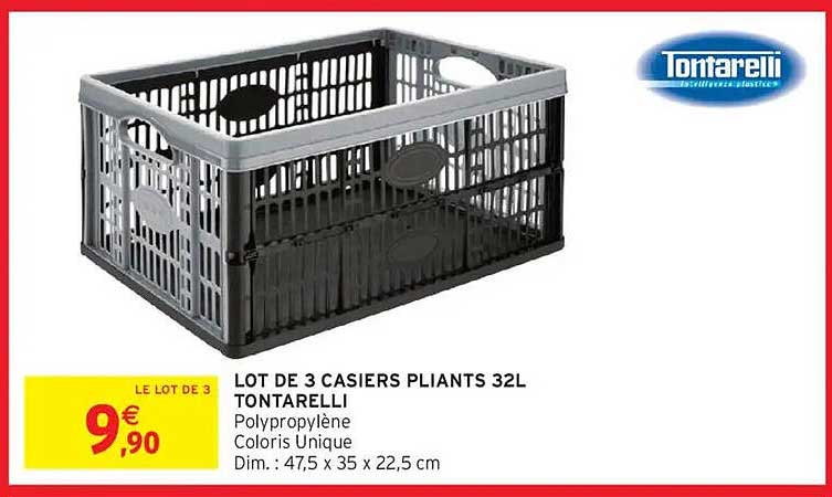 LOT DE 3 CASIERS PLANTS 32L TONTARELLI