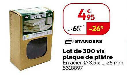 Lot de 300 vis plaque de plâtre