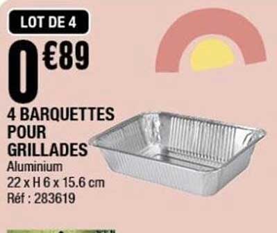 LOT DE 4 BARQUETTES POUR GRILLADE
