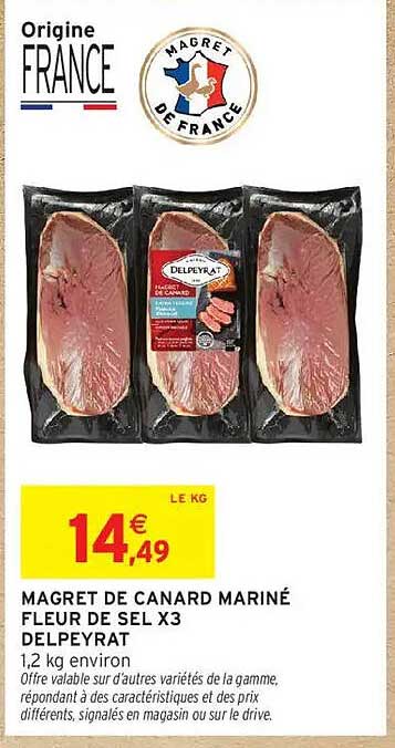 MAGRET DE CANARD MARINÉ FLEUR DE SEL X3 DELPEYRAT