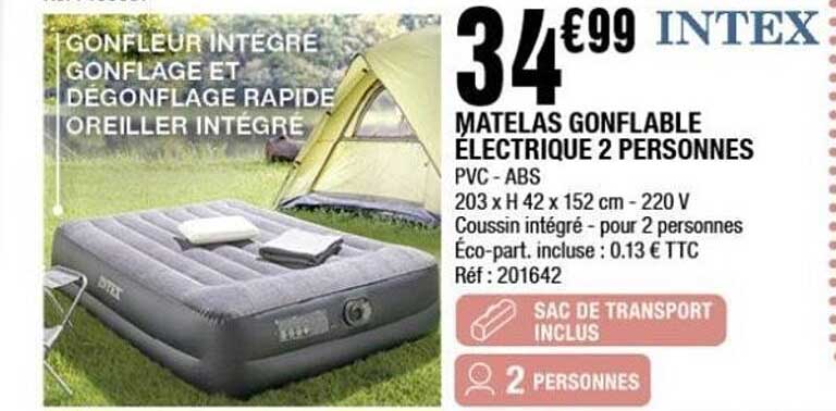 MATELAS GONFLABLE ÉLECTRIQUE 2 PERSONNES