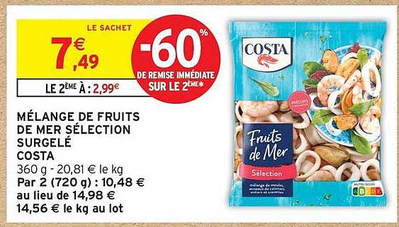 MÉLANGE DE FRUITS DE MER SÉLECTION SURGELÉ
