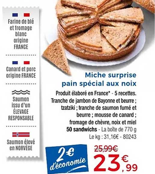 Miche surprise pain spécial aux noix