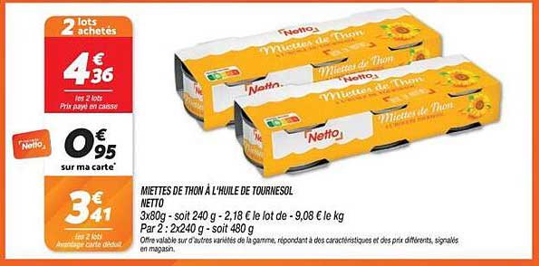 MIETTES DE THON À L'HUILE DE TOURNESOL