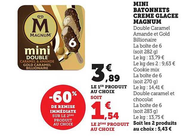 MINI BATONNETS CREME GLACEE MAGNUM