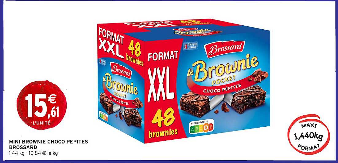MINI BROWNIE CHOCO PEPITES BROSSARD