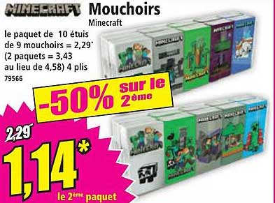 Mouchoirs Minecraft