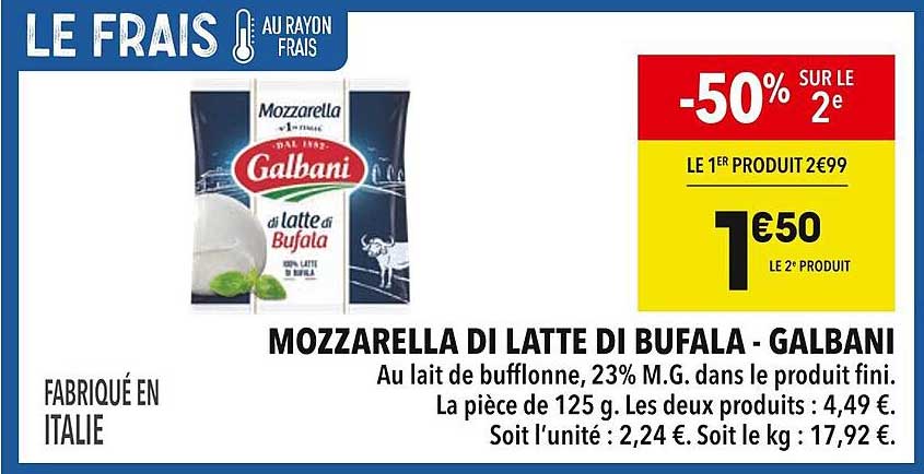 MOZZARELLA DI LATTE DI BUFALA - GALBANI