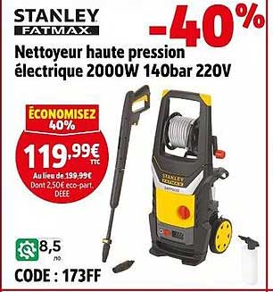 Nettoyeur haute pression électrique 2000W 140bar 220V