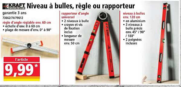 Niveau à bulles, règle ou rapporteur