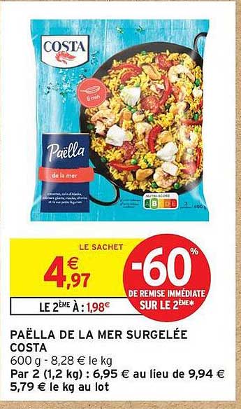 PAËLLA DE LA MER SURGELÉE COSTA